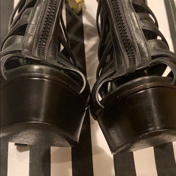 Gucci Cage Leather Peep Toe Platform Booties - Picture 10 of 14